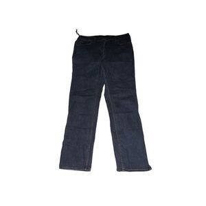 Anne Klein Stretch‎ Jeans Women Sz 12 Blue Denim Dark Straight Zipper Leg